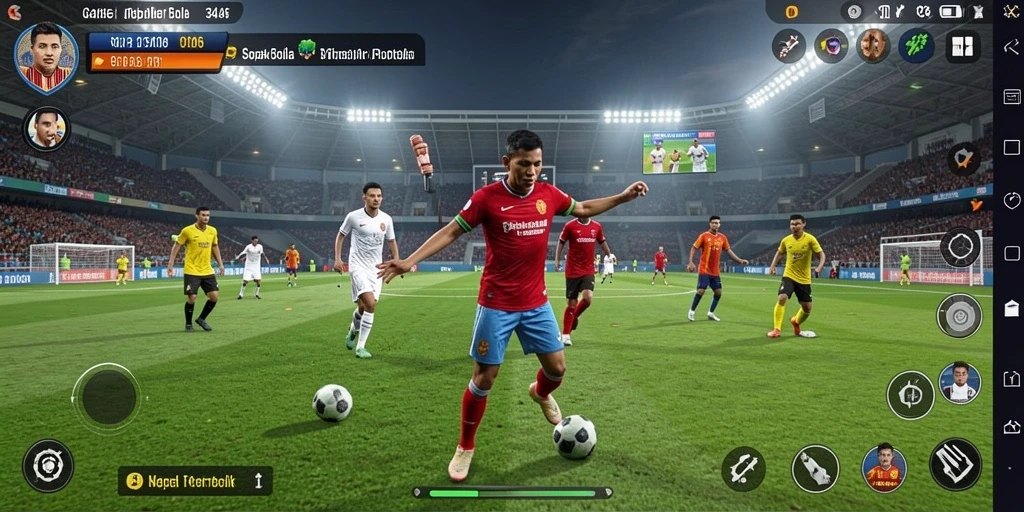 Tangkapan layar gameplay <strong>3446</strong> yang mendebarkan dengan aksi sepak bola nyata.