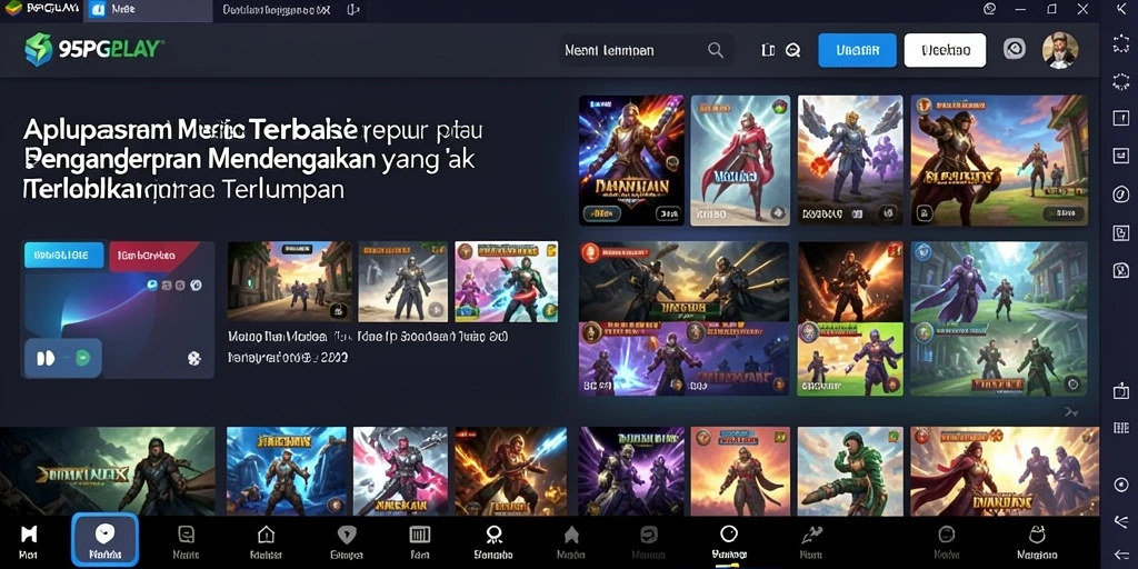 Tampilan gameplay interaktif 95PGPLAY dengan fitur musik yang menarik.