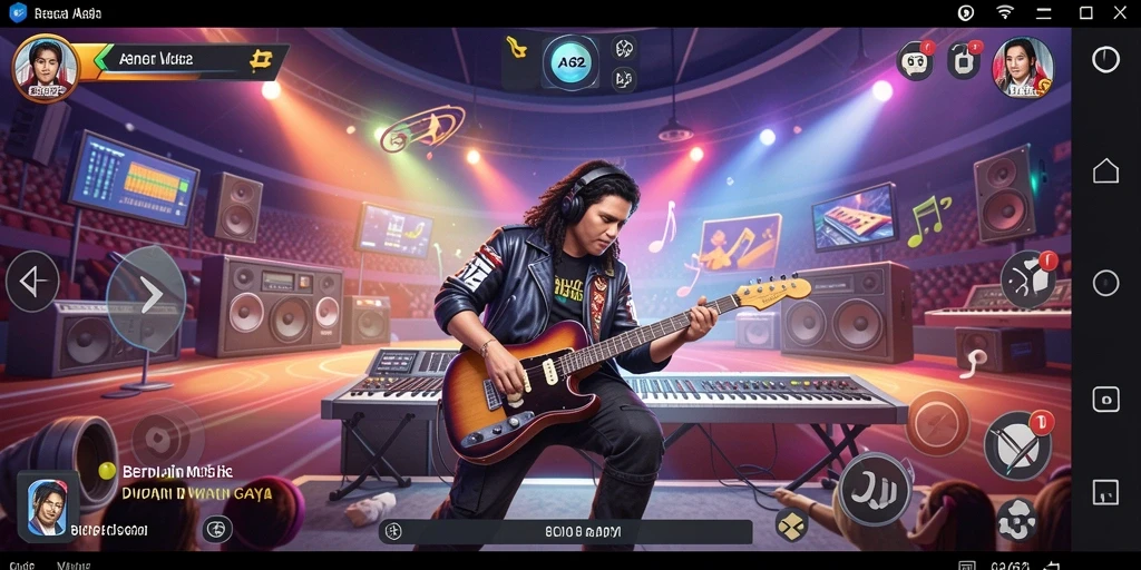 Tampilan permainan AA62 dengan pengalaman musik menarik.