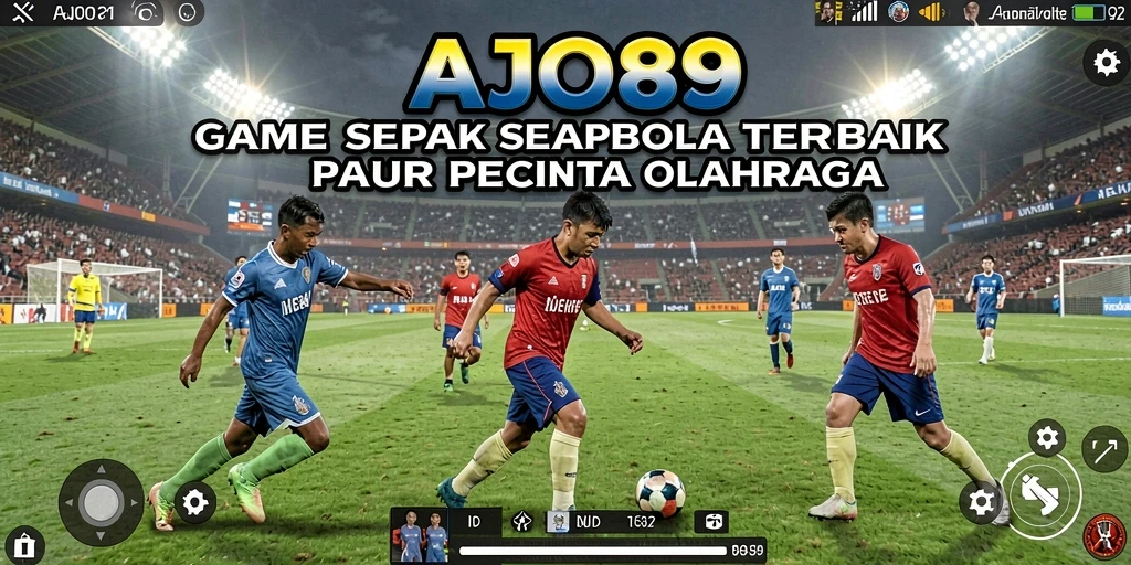 Screenshot utama AJO89 menampilkan pengalaman bermain sepak bola yang seru.