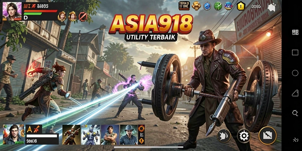 Screenshot utama ASIA918 menampilkan antarmuka aplikasi Utility yang interaktif.