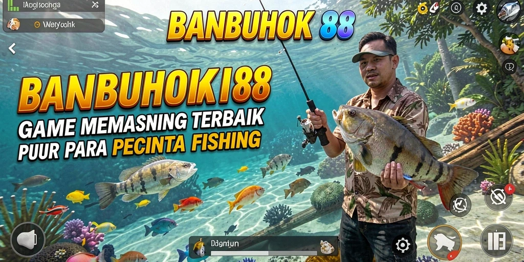 Screenshot gameplay BANBUHOKI88 menunjukkan aksi memancing yang menegangkan.