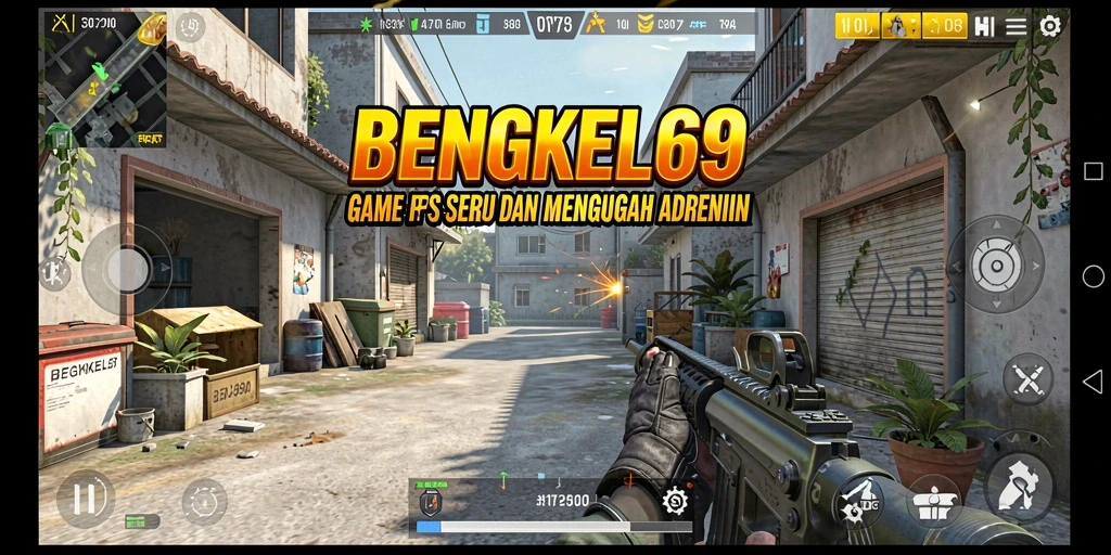 Tampilan aksi mendebarkan dari BENGKEL69 dengan gameplay FPS.