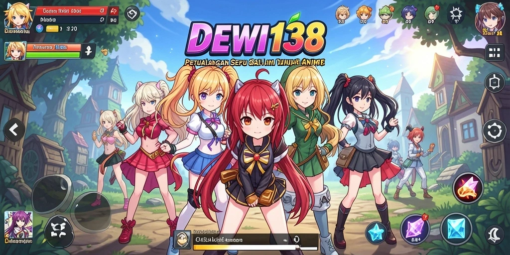 Screenshot gameplay DEWI138 menampilkan aksi mendebarkan dan karakter anime.