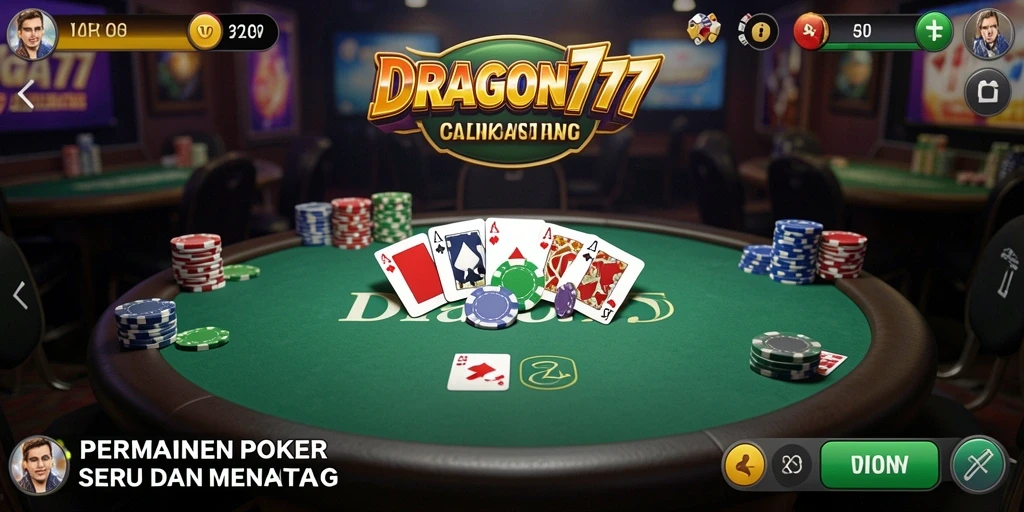 Tampilan menarik dari gameplay Poker di DRAGON777.