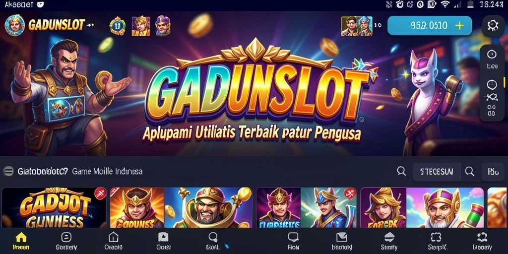 Tampilan utama GADUNSLOT dengan fitur utilitas lengkap.