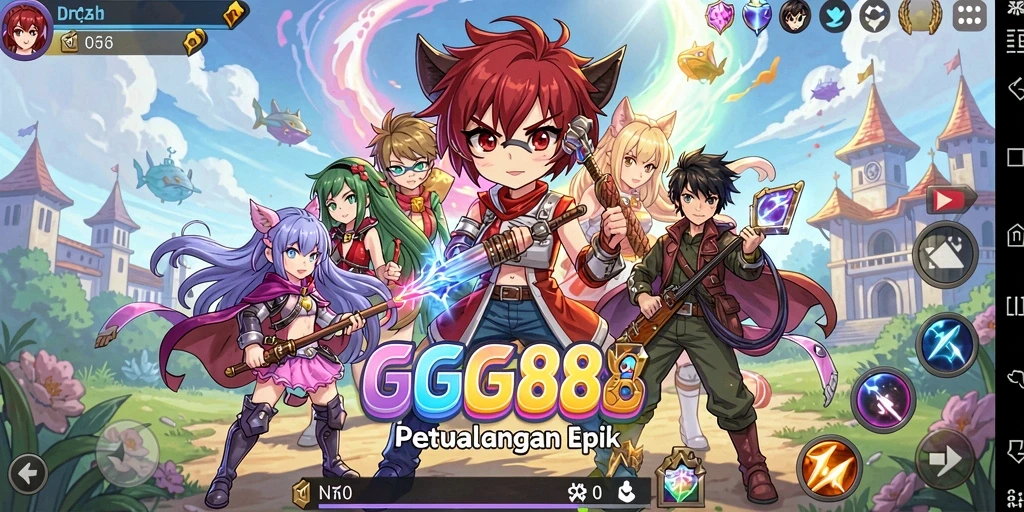 Tampilan gameplay seru dalam dunia anime yang memukau.