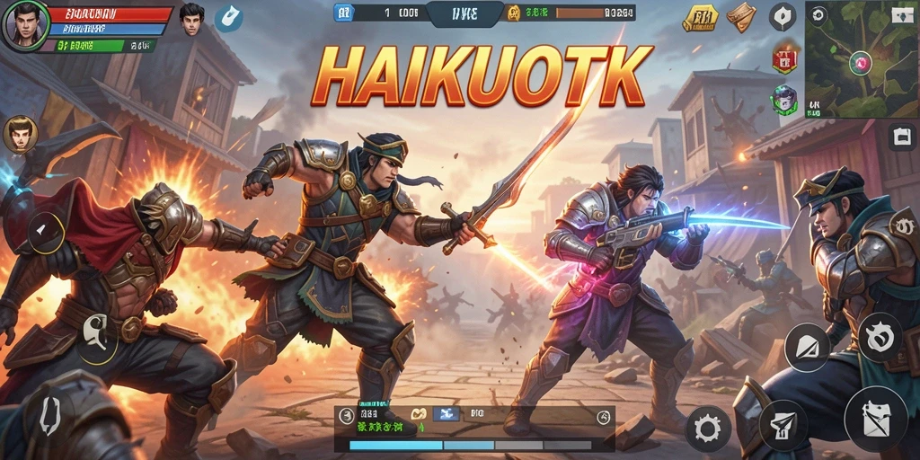 Gameplay seru HAIKUOTK dengan pertempuran sengit di Battle Royale.
