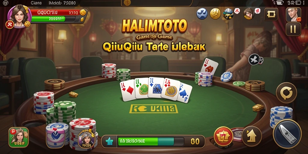 Screenshot gameplay HALIMTOTO menampilkan serunya permainan QiuQiu.