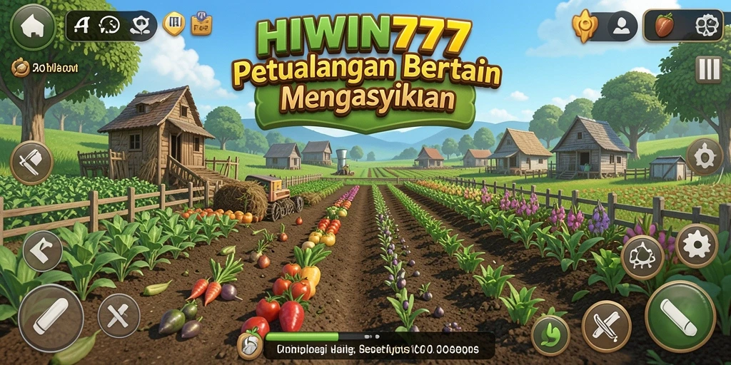 Gameplay HIWIN777 yang menampilkan petualangan bertani yang seru.