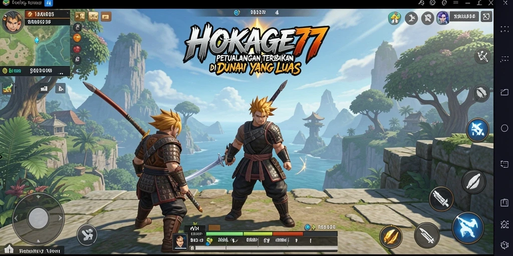 Screenshot HOKAGE77 menampilkan gameplay eksplorasi yang mendalam di dunia Open World.
