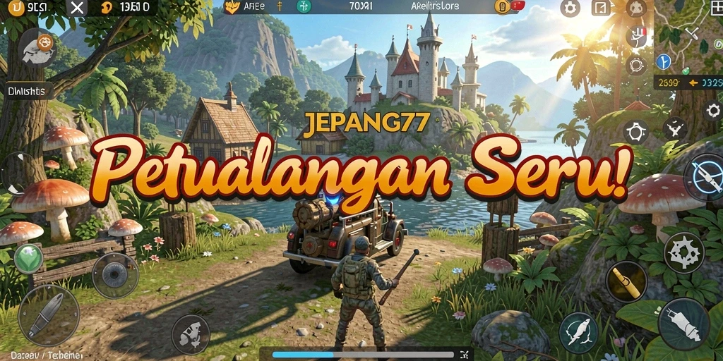 Screenshot gameplay JEPANG77 yang menampilkan dunia terbuka yang luas.