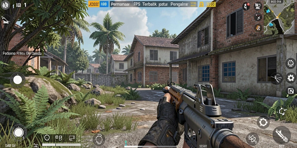 Screenshot menampilkan aksi tembak-menembak yang intens dalam game FPS.