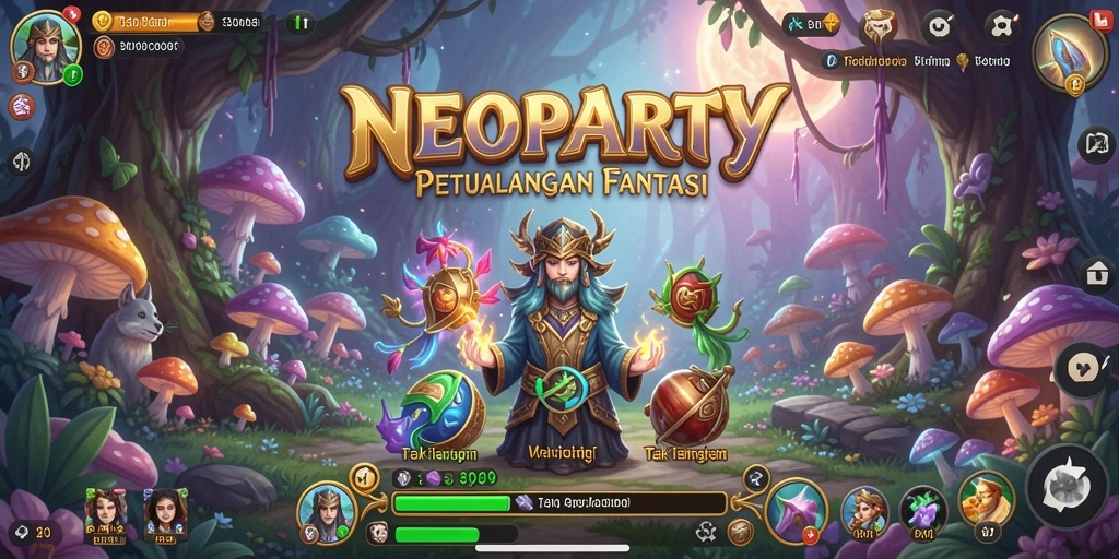 Gameplay NEOPARTY yang seru dan penuh aksi RPG.