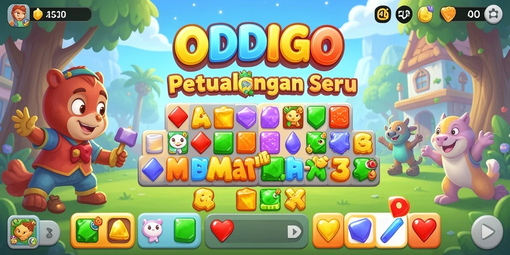 Tampilan dinamis gameplay ODDIGO dalam mengatasi tantangan Match-3.