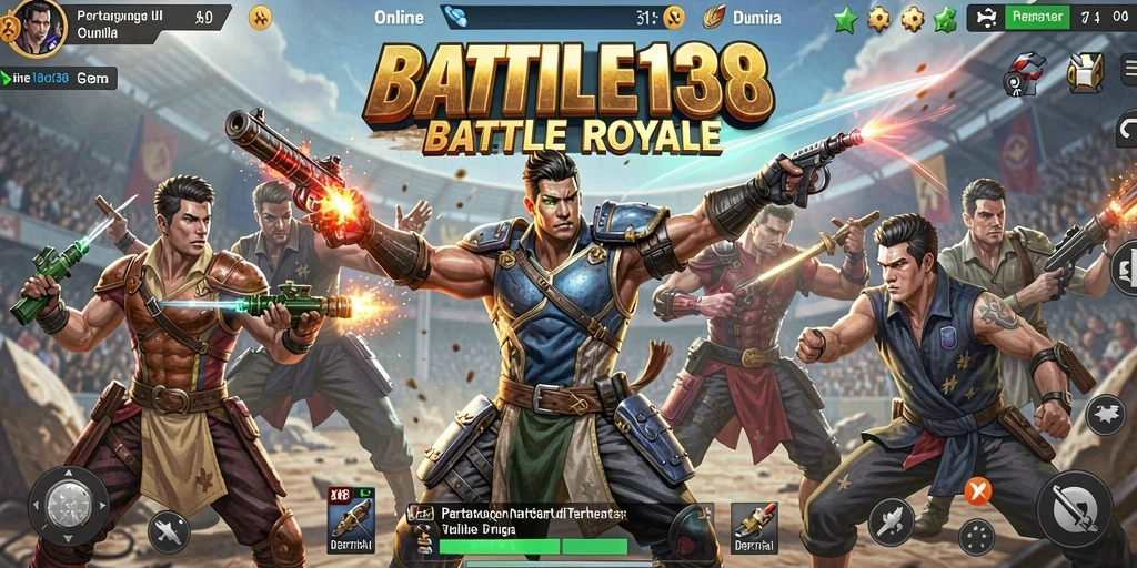 Screenshot menunjukkan aksi seru di arena Battle Royale.