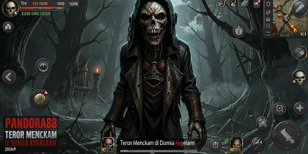 Gameplay mencekam dalam PANDORA88 yang menampilkan suasana horor.