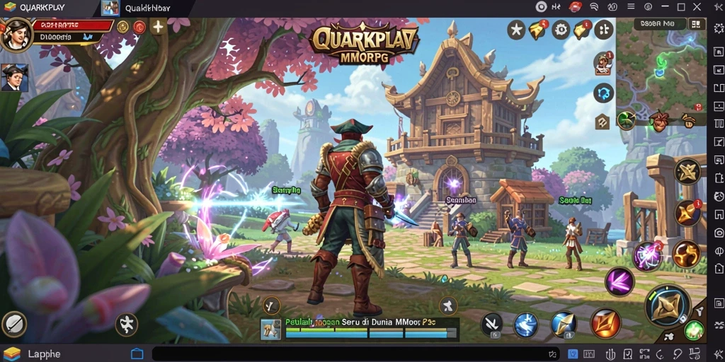 Tampilan gameplay <strong>QUARKPLAY</strong> yang menampilkan pertarungan seru dan karakter yang beragam.