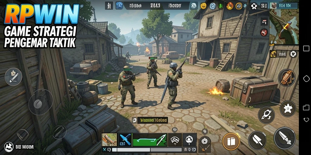 Tangkapan layar gameplay RPWIN yang menampilkan pertempuran strategis yang intens.