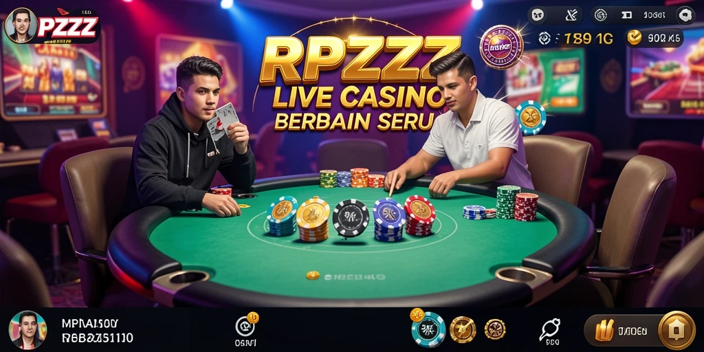 Tangkapan layar utama RPZZZ menampilkan suasana permainan Live Casino yang mendebarkan.