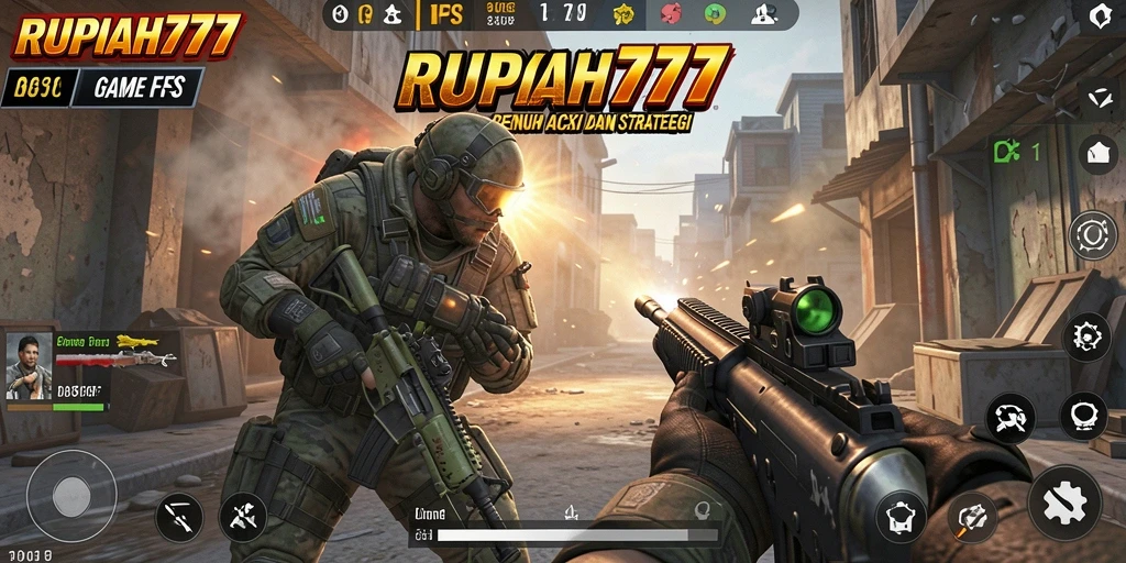 Screenshot game RUPIAH777 menampilkan aksi tembak-menembak yang intens dan mendebarkan.