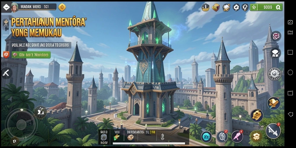Tampilan gameplay V21 yang seru dalam genre Tower Defense.
