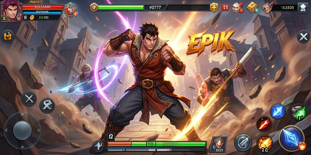 Tampilan gameplay seru bertarung di arena VO777.